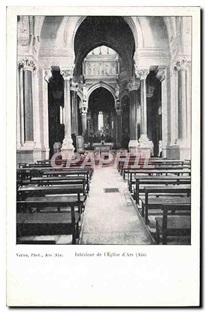 Carte Postale Ancienne Ars Intérieur De l'Eglise