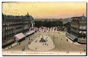Carte Postale Ancienne Montpellier Perspective Prise De La Terrasse Du Théâtre