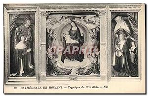 Carte Postale Ancienne Cathédrale De Moulins Tryptique