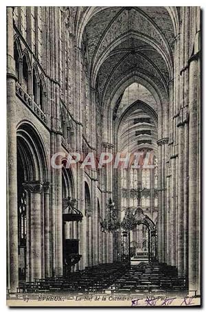 Carte Postale Ancienne Evreux La Nef De La Cathédrale