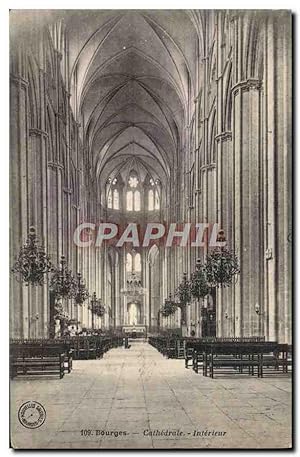 Carte Postale Ancienne Bourges Cathédrale Intérieur