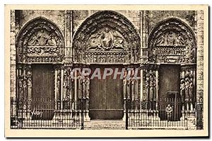 Carte Postale Ancienne Cathédrale de Chartres Le grand portail