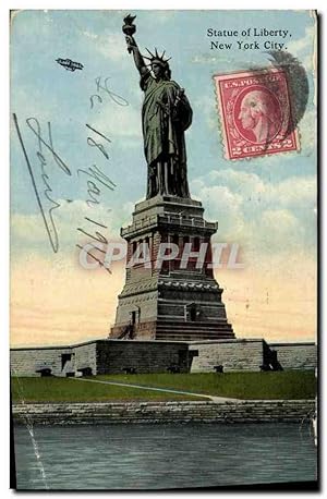 Carte Postale Ancienne Statue de la Liberté Statue of Liberty New York City Avion