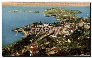 Carte Postale Ancienne Beaulieu vue générale et Saint Cap Ferrat vue prise de la Nouvelle Corniche