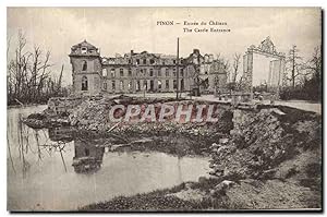 Carte Postale Ancienne Pinon Entrée Du Château Militaria