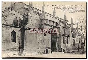 Carte Postale Ancienne Tarascon Façade De I'Eglist Ste Marthe