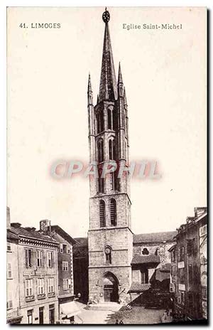 Carte Postale Ancienne Limoges Eglise Saint Michel