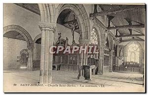 Carte Postale Ancienne Saint Herbot Chapelle Saint Herbot vue Intérieure