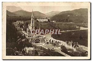 Carte Postale Ancienne Lourdes La Basilique vue Du Château Fort