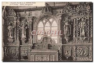 Carte Postale Ancienne Chapelle Ste Marie du Menez Hom Autel Cote Gauche