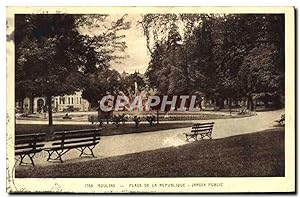 Carte Postale Ancienne Moulins Place De La Republique Jardin Public