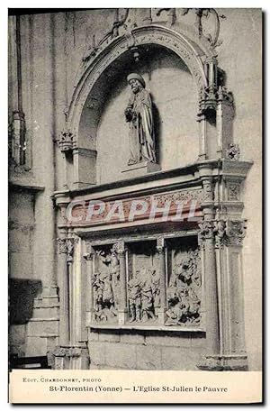 Carte Postale Ancienne Saint Florentin L'église St Julien le Pauvre