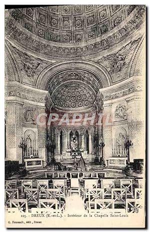 Carte Postale Ancienne Dreux Intérieur de la Chapelle Saint Louis