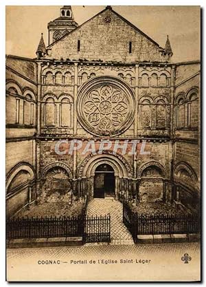 Carte Postale Ancienne Cognac Portail de l'église Saint Leger