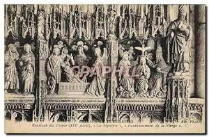 Carte Postale Ancienne Cathédrale de Chartres Pourtour du choeur Couronnement de la Vierge Le sep...