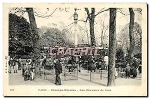 Carte Postale Ancienne Paris Champs Elysees Les chevaux de bois TOP