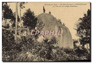 Carte Postale Ancienne Environs de Tence Un bloc de granit a Crouzillac Vestiges druidiques