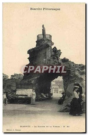 Carte Postale Ancienne Commerce Cartes postales Biarritz Le rocher de la Vierge TOP