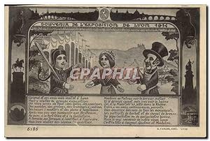 Carte Postale Ancienne Guignols Guignol Exposition de Lyon 1914
