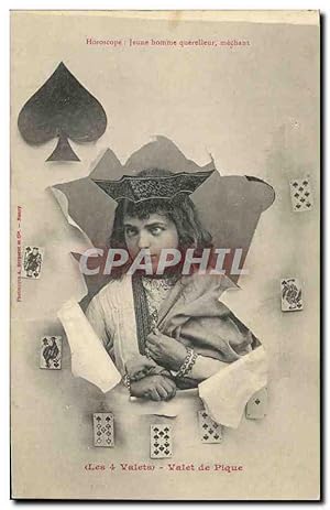 Carte Postale Ancienne Horoscope Les 4 valets Valet de pipe