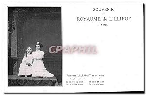 Carte Postale Ancienne Nains Royaume de lilliput Princesse Lilliput et sa mere