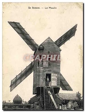 Carte Postale Ancienne En Beauce Le moulin a vent