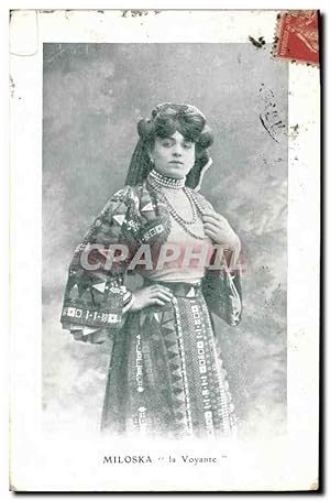 Carte Postale Ancienne Cartomancie Voyance Folklore Miloska La voyante