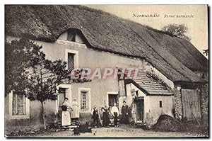 Carte Postale Ancienne Folklore Normandie Ferme normande