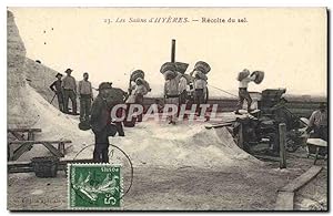 Carte Postale Ancienne Les Salins d'Hyeres Recolte du sel TOP