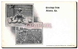 Seller image for Carte Postale Ancienne Negre Homme noir Greetings from Atlanta Ga for sale by CPAPHIL