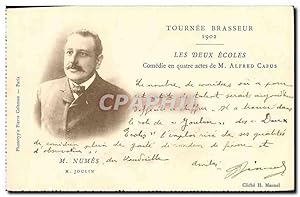 Imagen del vendedor de Carte Postale Ancienne Thtre Tournee Brasseur 1902 Les Deux Ecoles Comedie de Alfred Capus Numes Joulin a la venta por CPAPHIL