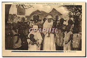 Carte Postale Ancienne Petites servantes du Sacre Coeur Missionnaires catechistes des noirs Menton