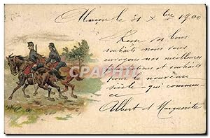 Carte Postale Ancienne Assurance Cavaliers Chevaux Militaria Societe Suisse Winterthur