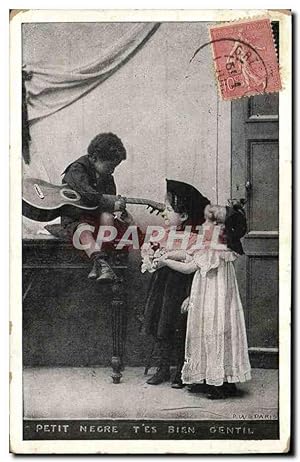 Seller image for Carte Postale Ancienne Petit negre Enfants Guitare for sale by CPAPHIL