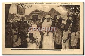 Carte Postale Ancienne Petites servantes du Sacre Coeur Missionnaires catechistes des noirs Menton