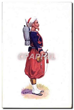 Carte Postale Ancienne Militaria Zouave Musee Marechal Franchet d'Esperey Alger Clairon 1867