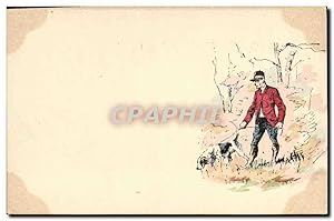 Carte Postale Ancienne Chiens Chien Chasse a courre