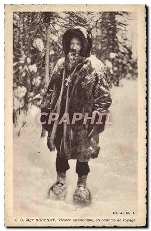 Image du vendeur pour Carte Postale Ancienne Polaire Amerique du Nord Sgr Mgr Breynat Vicaire apostolique en costume de voyage mis en vente par CPAPHIL