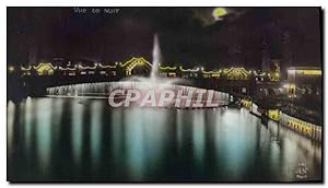 Carte Postale Ancienne Paris Exposition des Arts décoratifs vue de nuit Lune