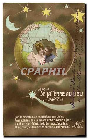 Image du vendeur pour Carte Postale Ancienne Fantaisie Lune Femme De la terre au ciel mis en vente par CPAPHIL