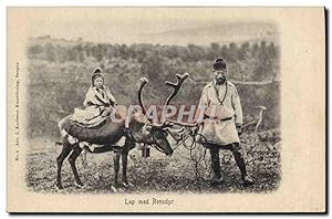 Carte Postale Ancienne Polaire Lap med Rensdyr Renne Norvège