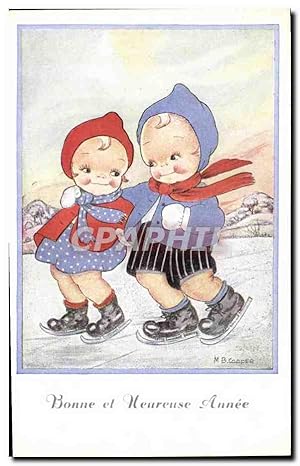 Bild des Verkufers fr Carte Postale Ancienne Fantaisie Illustrateur Cooper Enfants Patins a glace zum Verkauf von CPAPHIL
