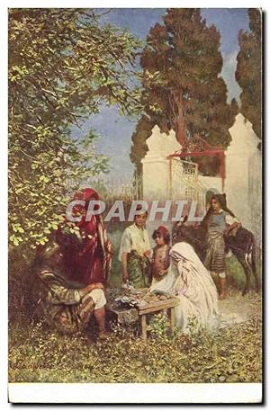 Carte Postale Ancienne Fantaisie Orientalisme Marchand de sucrerie