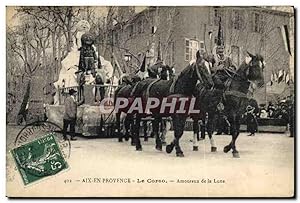 Carte Postale Ancienne Fantaisie Lune Aix en Provence Le Corso Amoureux de la lune