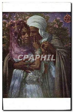 Carte Postale Ancienne Fantaisie Orientalisme Dinet Esclave d'amour
