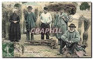 Carte Postale Ancienne Folklore Paysans au marche Auvergne TOP