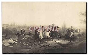 Carte Postale Ancienne Chien Chiens Chasse a courre Swebach Chasse au cerf 1822