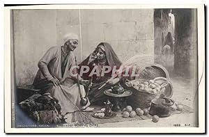 Image du vendeur pour Carte Postale Ancienne Orientalisme Salon Girardet Flirt au Caire Egypte Egypt mis en vente par CPAPHIL