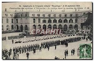 Carte Postale Ancienne Catastrophe du dirigeable militaire Republique 25 septembre 1909 Funeraill...