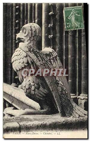Carte Postale Ancienne Gargouille Paris Notre Dame Chimere